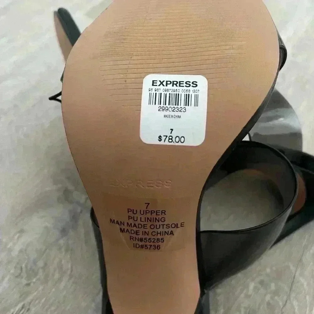 EXPRESS - Barely There Double Band Heeled Sandals 7 - Picture 11 of 12